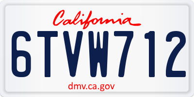 CA license plate 6TVW712