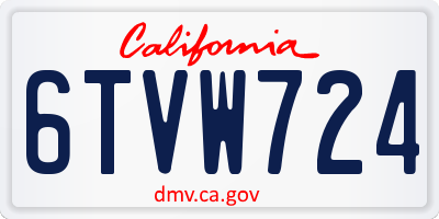 CA license plate 6TVW724