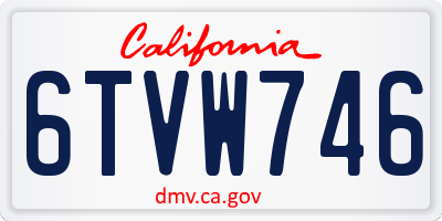 CA license plate 6TVW746