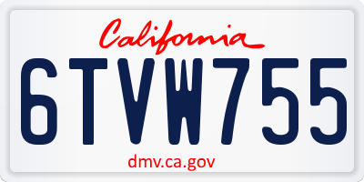 CA license plate 6TVW755