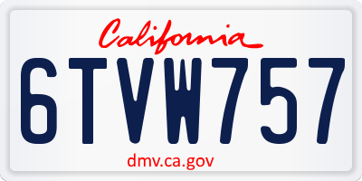 CA license plate 6TVW757