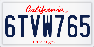 CA license plate 6TVW765