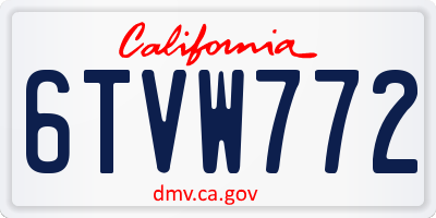 CA license plate 6TVW772