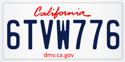 CA license plate 6TVW776