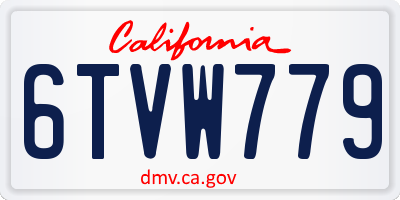 CA license plate 6TVW779