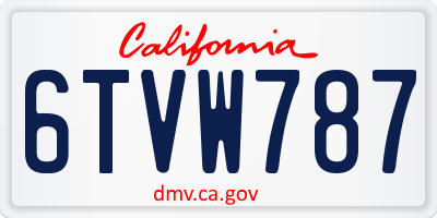 CA license plate 6TVW787