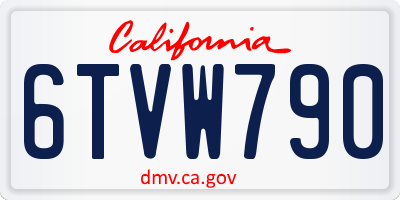 CA license plate 6TVW790