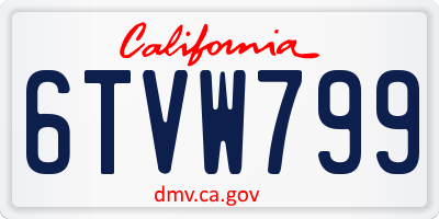 CA license plate 6TVW799