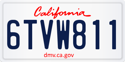 CA license plate 6TVW811