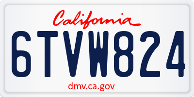 CA license plate 6TVW824