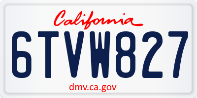 CA license plate 6TVW827