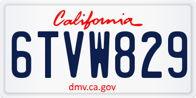 CA license plate 6TVW829