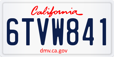 CA license plate 6TVW841