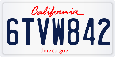 CA license plate 6TVW842