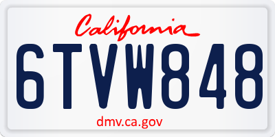 CA license plate 6TVW848