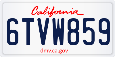 CA license plate 6TVW859