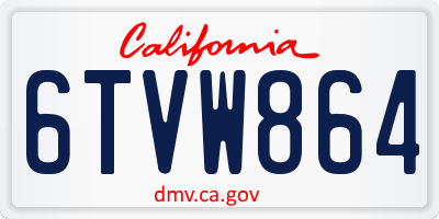 CA license plate 6TVW864