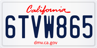 CA license plate 6TVW865