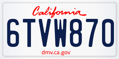 CA license plate 6TVW870