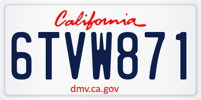 CA license plate 6TVW871