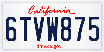 CA license plate 6TVW875