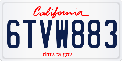 CA license plate 6TVW883