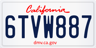 CA license plate 6TVW887