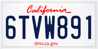 CA license plate 6TVW891