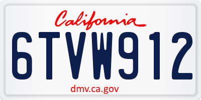 CA license plate 6TVW912