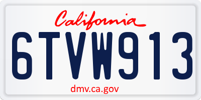 CA license plate 6TVW913