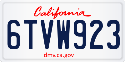 CA license plate 6TVW923