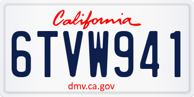 CA license plate 6TVW941