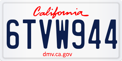 CA license plate 6TVW944