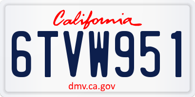 CA license plate 6TVW951