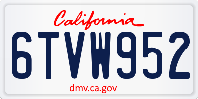 CA license plate 6TVW952