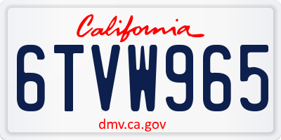 CA license plate 6TVW965