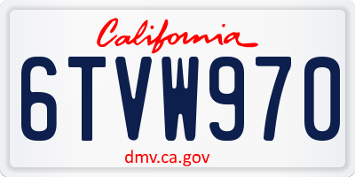 CA license plate 6TVW970