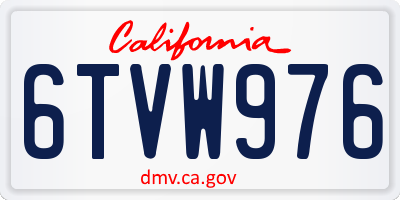 CA license plate 6TVW976