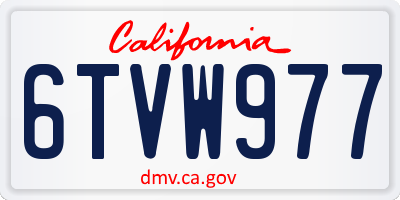 CA license plate 6TVW977