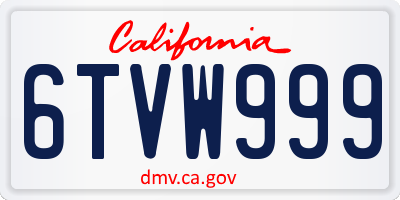 CA license plate 6TVW999