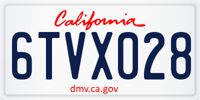CA license plate 6TVX028