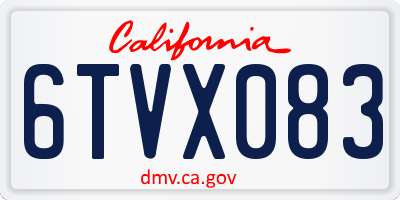 CA license plate 6TVX083