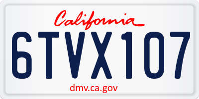 CA license plate 6TVX107