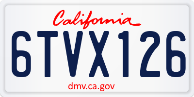 CA license plate 6TVX126
