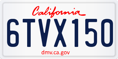 CA license plate 6TVX150