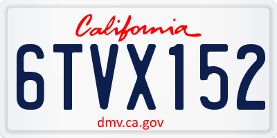 CA license plate 6TVX152