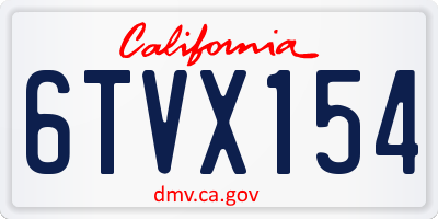 CA license plate 6TVX154