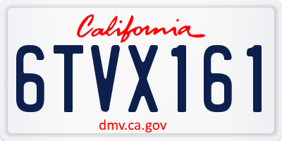 CA license plate 6TVX161