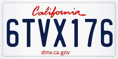 CA license plate 6TVX176