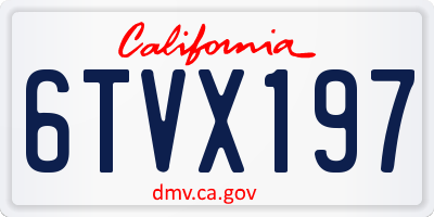 CA license plate 6TVX197
